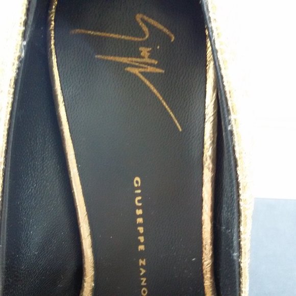 Giuseppe Zanotti Gold Peep Toe Heels - Picture 4 of 8